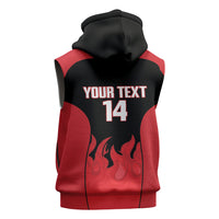 Malawi Football Custom Sleeveless Zip Hoodie Red Rising Sun Go Scorchers