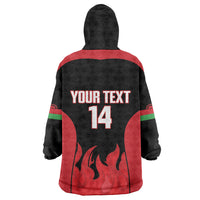 Malawi Football Custom Wearable Blanket Hoodie Red Rising Sun Go Scorchers
