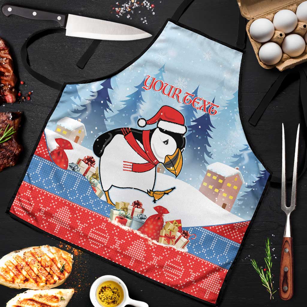 Personalised Puffin Iceland Christmas Apron Merry Xmas Winter Vibes - Wonder Print Shop