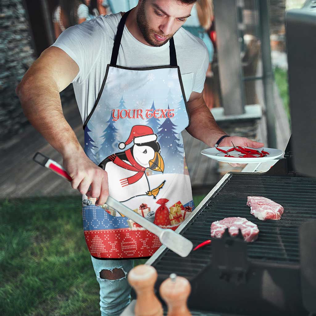 Personalised Puffin Iceland Christmas Apron Merry Xmas Winter Vibes - Wonder Print Shop