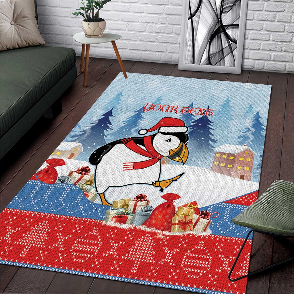 Personalised Puffin Iceland Christmas Area Rug Merry Xmas Winter Vibes - Wonder Print Shop