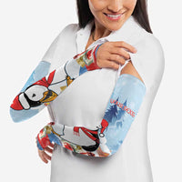 Personalised Puffin Iceland Christmas Arm Sleeves Merry Xmas Winter Vibes - Wonder Print Shop