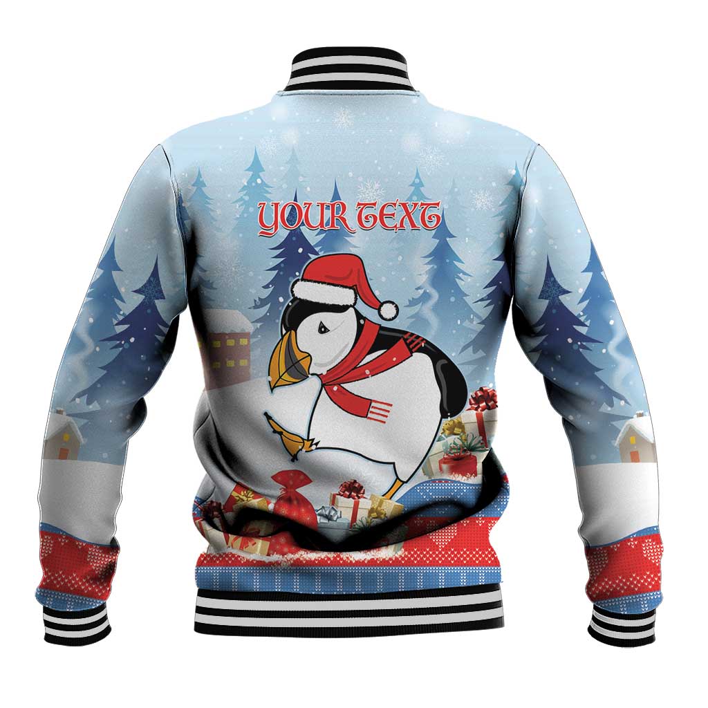 Personalised Puffin Iceland Christmas Baseball Jacket Merry Xmas Winter Vibes - Wonder Print Shop