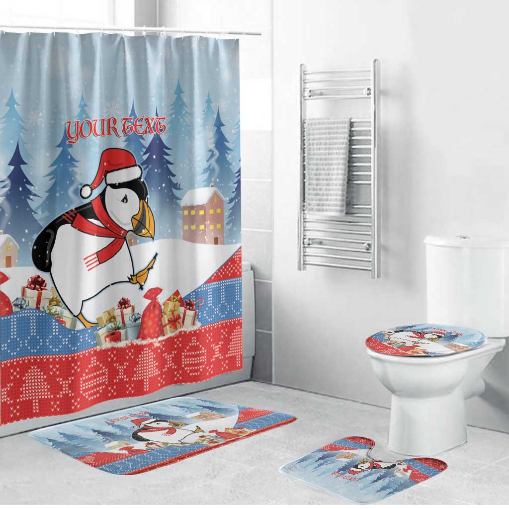 Personalised Puffin Iceland Christmas Bathroom Set Merry Xmas Winter Vibes - Wonder Print Shop