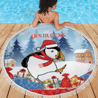 Personalised Puffin Iceland Christmas Beach Blanket Merry Xmas Winter Vibes - Wonder Print Shop