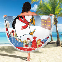 Personalised Puffin Iceland Christmas Beach Blanket Merry Xmas Winter Vibes - Wonder Print Shop