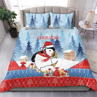 Personalised Puffin Iceland Christmas Bedding Set Merry Xmas Winter Vibes - Wonder Print Shop
