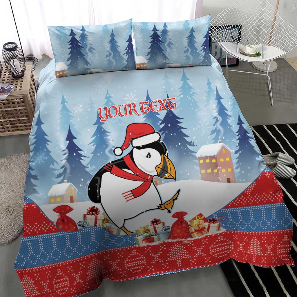 Personalised Puffin Iceland Christmas Bedding Set Merry Xmas Winter Vibes - Wonder Print Shop