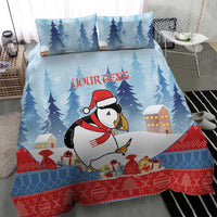 Personalised Puffin Iceland Christmas Bedding Set Merry Xmas Winter Vibes - Wonder Print Shop