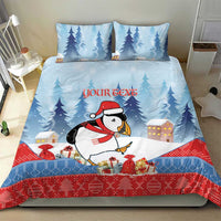 Personalised Puffin Iceland Christmas Bedding Set Merry Xmas Winter Vibes - Wonder Print Shop