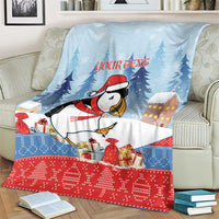 Personalised Puffin Iceland Christmas Blanket Merry Xmas Winter Vibes - Wonder Print Shop