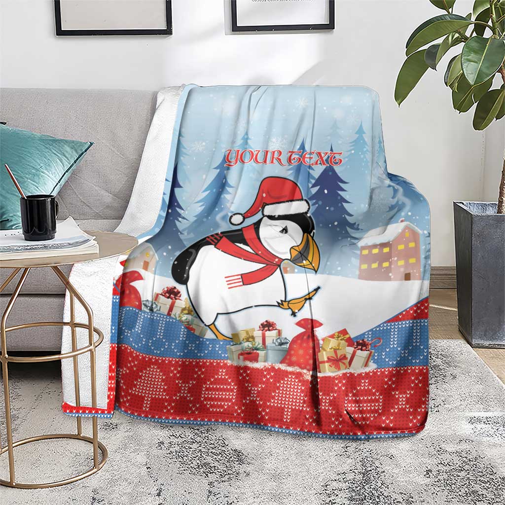 Personalised Puffin Iceland Christmas Blanket Merry Xmas Winter Vibes - Wonder Print Shop