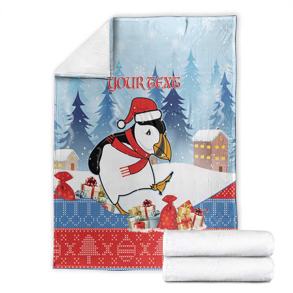 Personalised Puffin Iceland Christmas Blanket Merry Xmas Winter Vibes - Wonder Print Shop
