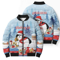 Personalised Puffin Iceland Christmas Bomber Puffer Jacket Merry Xmas Winter Vibes - Wonder Print Shop