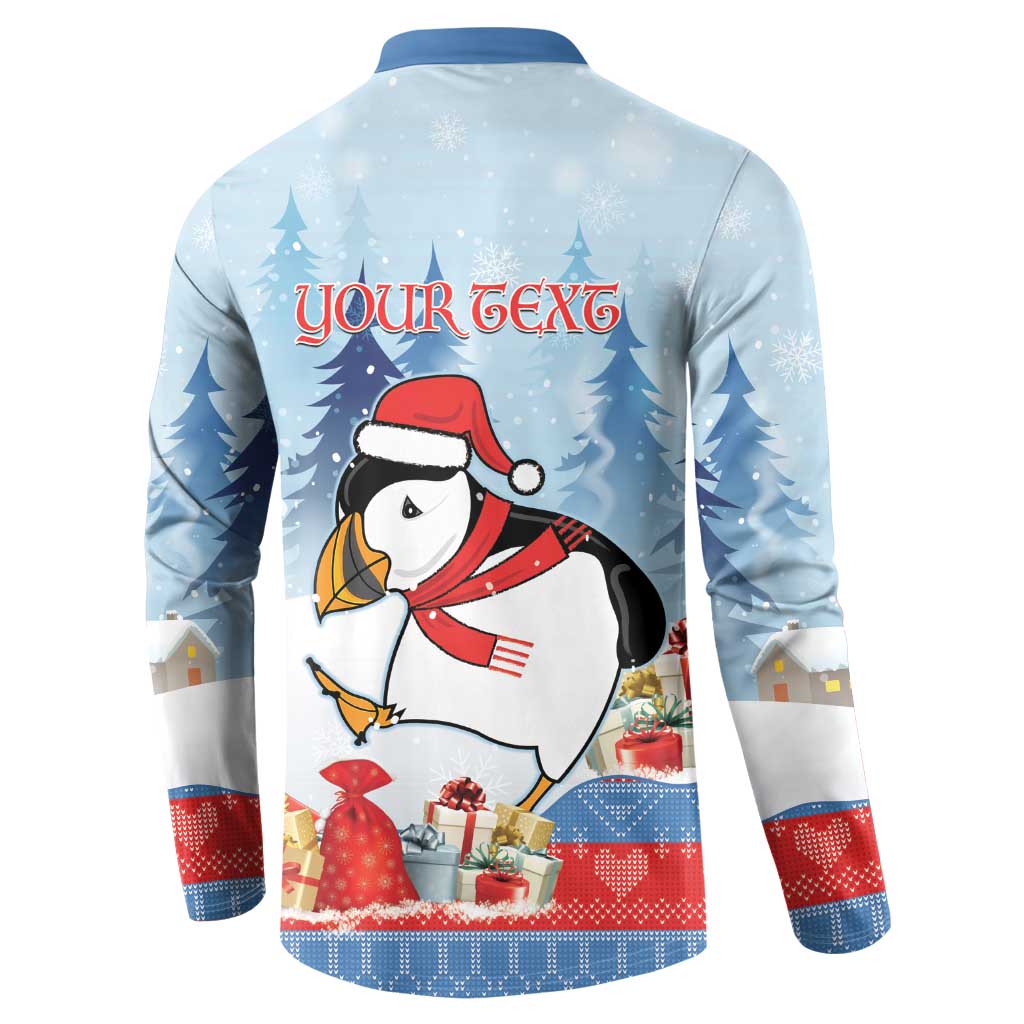 Personalised Puffin Iceland Christmas Button Sweatshirt Merry Xmas Winter Vibes - Wonder Print Shop
