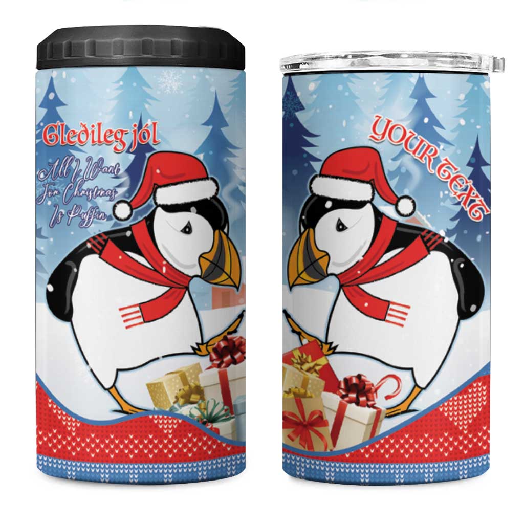 Personalised Puffin Iceland Christmas 4 in 1 Can Cooler Tumbler Merry Xmas Winter Vibes - Wonder Print Shop