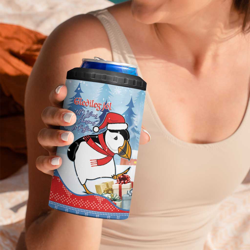 Personalised Puffin Iceland Christmas 4 in 1 Can Cooler Tumbler Merry Xmas Winter Vibes - Wonder Print Shop