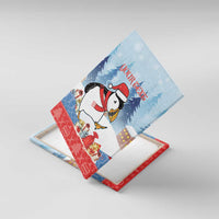 Personalised Puffin Iceland Christmas Canvas Wall Art Merry Xmas Winter Vibes - Wonder Print Shop