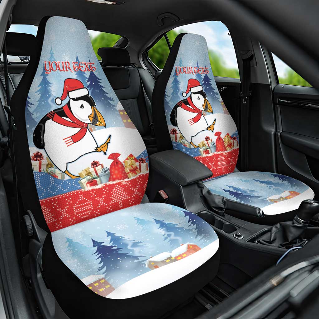 Personalised Puffin Iceland Christmas Car Seat Cover Merry Xmas Winter Vibes - Wonder Print Shop