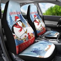 Personalised Puffin Iceland Christmas Car Seat Cover Merry Xmas Winter Vibes - Wonder Print Shop