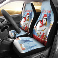 Personalised Puffin Iceland Christmas Car Seat Cover Merry Xmas Winter Vibes - Wonder Print Shop