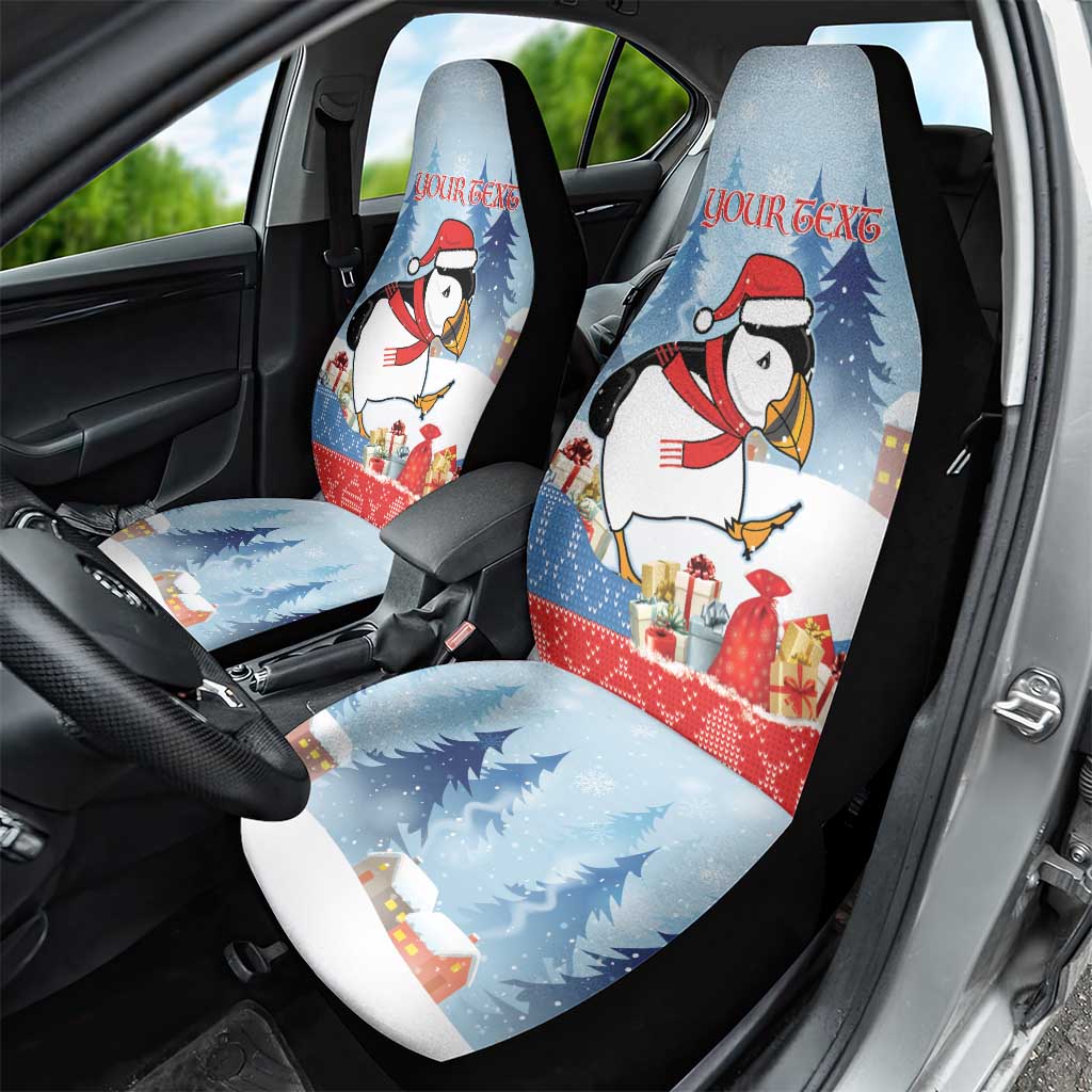 Personalised Puffin Iceland Christmas Car Seat Cover Merry Xmas Winter Vibes - Wonder Print Shop