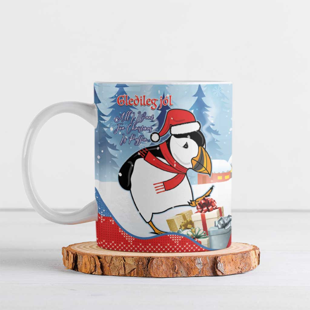 Personalised Puffin Iceland Christmas Ceramic Mug Merry Xmas Winter Vibes - Wonder Print Shop