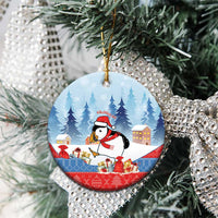 Personalised Puffin Iceland Christmas Ceramic Ornament Merry Xmas Winter Vibes - Wonder Print Shop