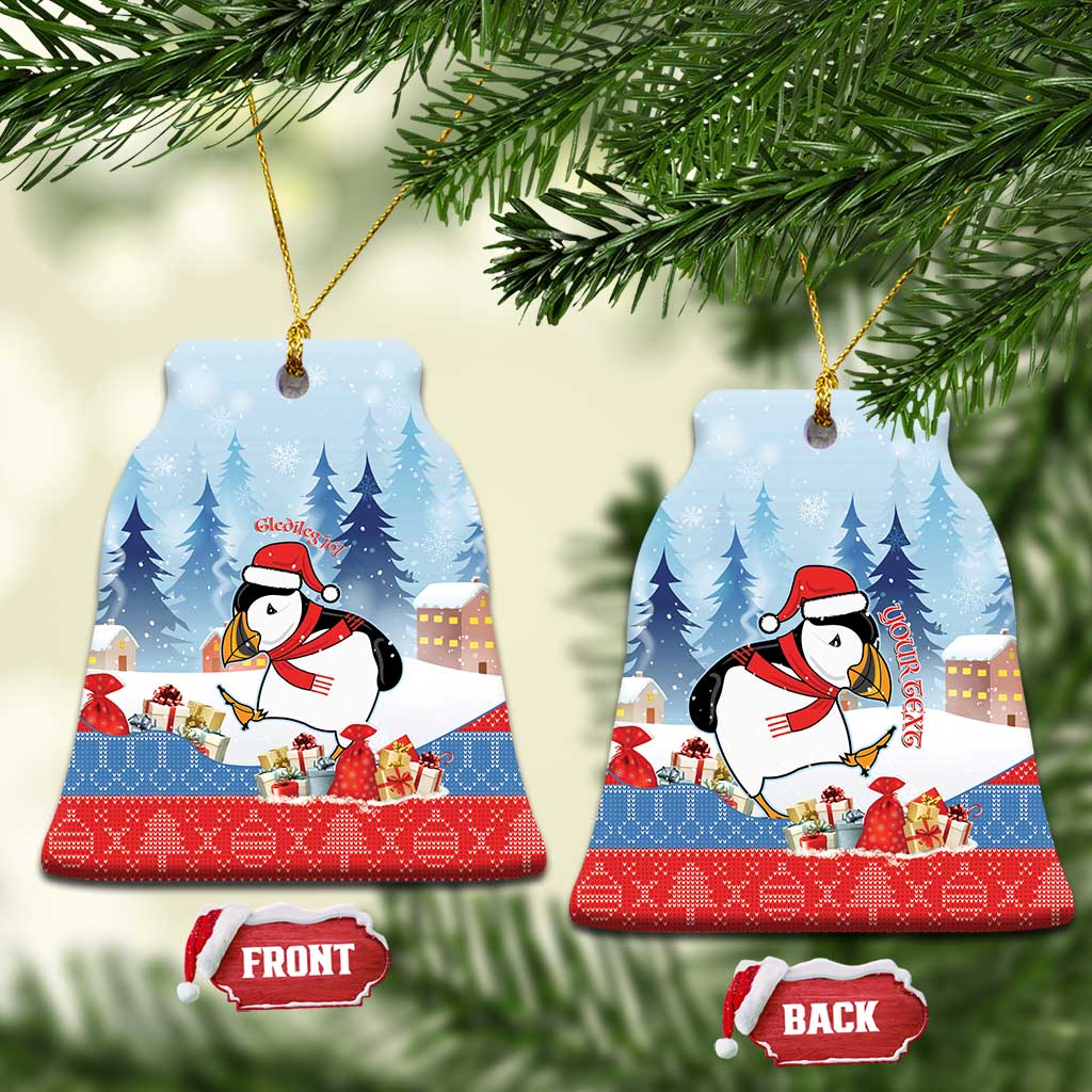 Personalised Puffin Iceland Christmas Ceramic Ornament Merry Xmas Winter Vibes - Wonder Print Shop