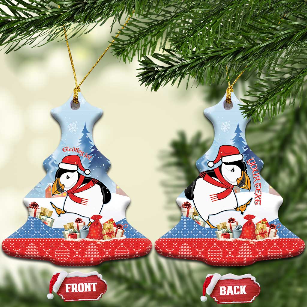 Personalised Puffin Iceland Christmas Ceramic Ornament Merry Xmas Winter Vibes - Wonder Print Shop