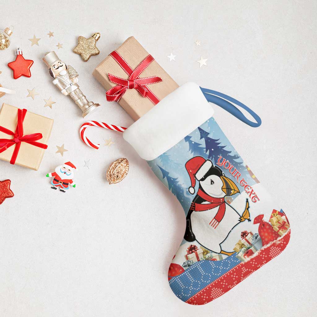 Personalised Puffin Iceland Christmas Stocking Merry Xmas Winter Vibes - Wonder Print Shop