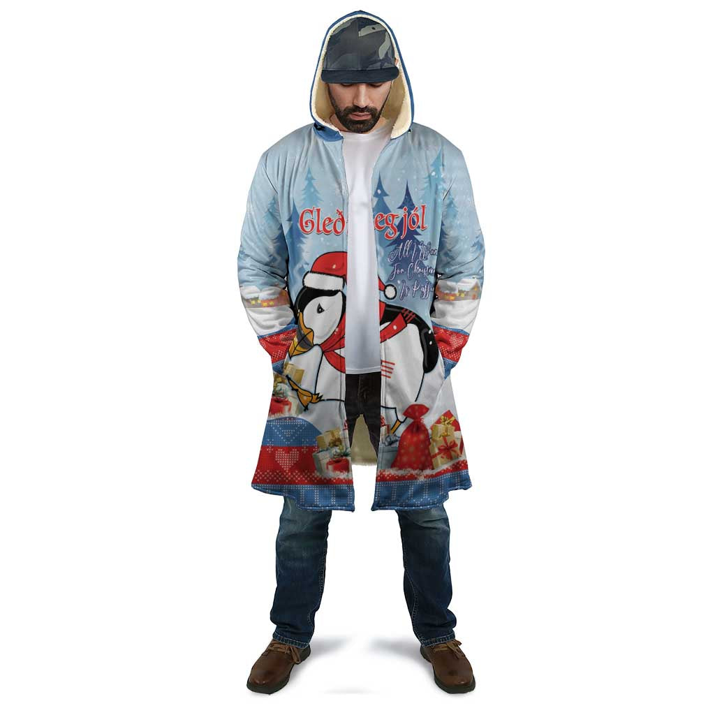 Personalised Puffin Iceland Christmas Cloak Merry Xmas Winter Vibes - Wonder Print Shop