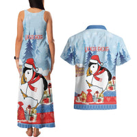Personalised Puffin Iceland Christmas Couples Matching Tank Maxi Dress and Hawaiian Shirt Merry Xmas Winter Vibes - Wonder Print Shop