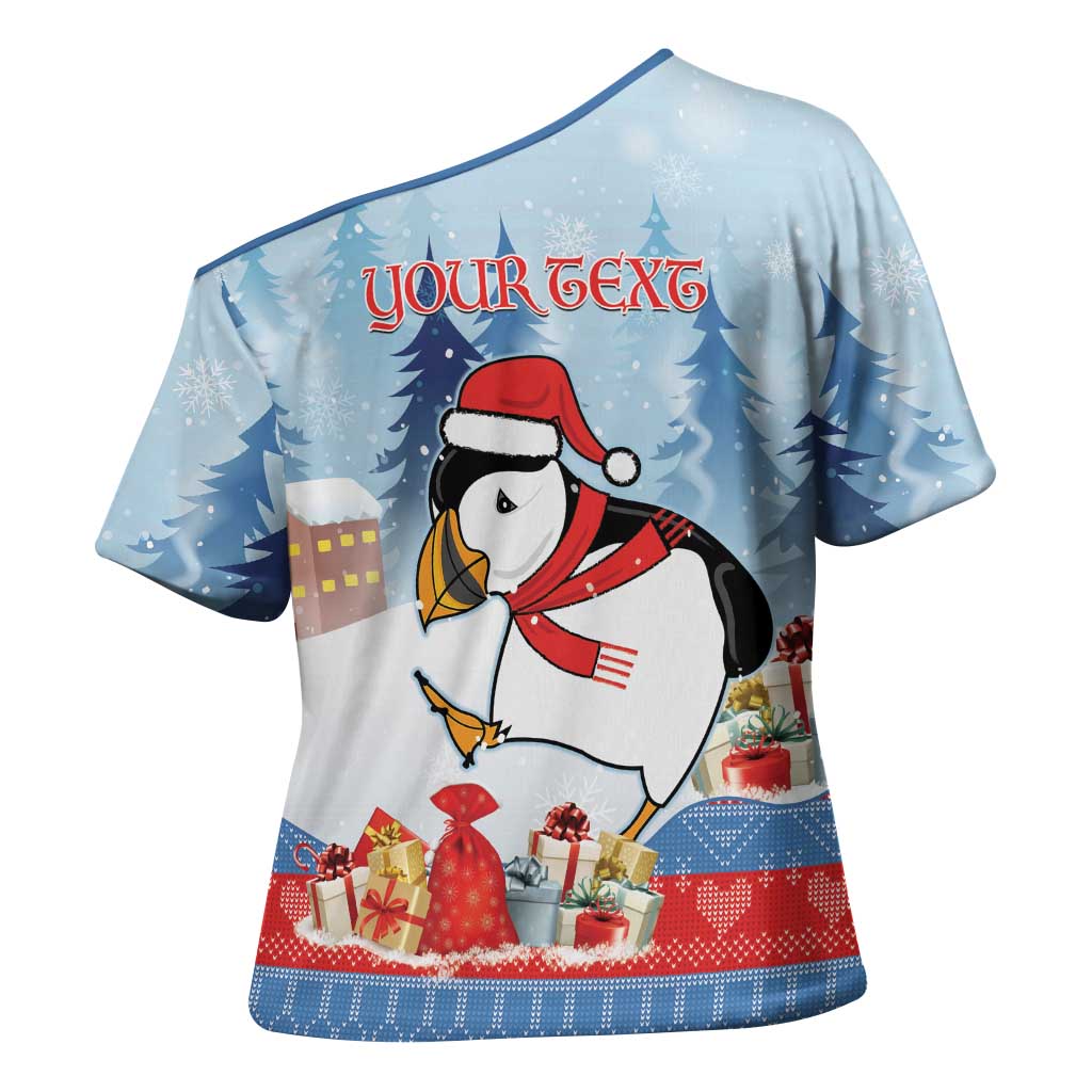 Personalised Puffin Iceland Christmas Cross Shoulder Shirt Merry Xmas Winter Vibes - Wonder Print Shop