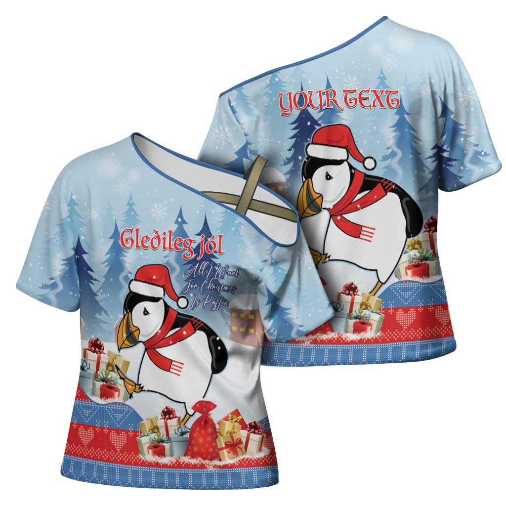Personalised Puffin Iceland Christmas Cross Shoulder Shirt Merry Xmas Winter Vibes - Wonder Print Shop