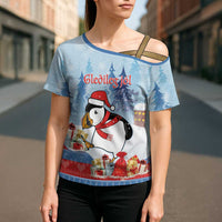 Personalised Puffin Iceland Christmas Cross Shoulder Shirt Merry Xmas Winter Vibes - Wonder Print Shop