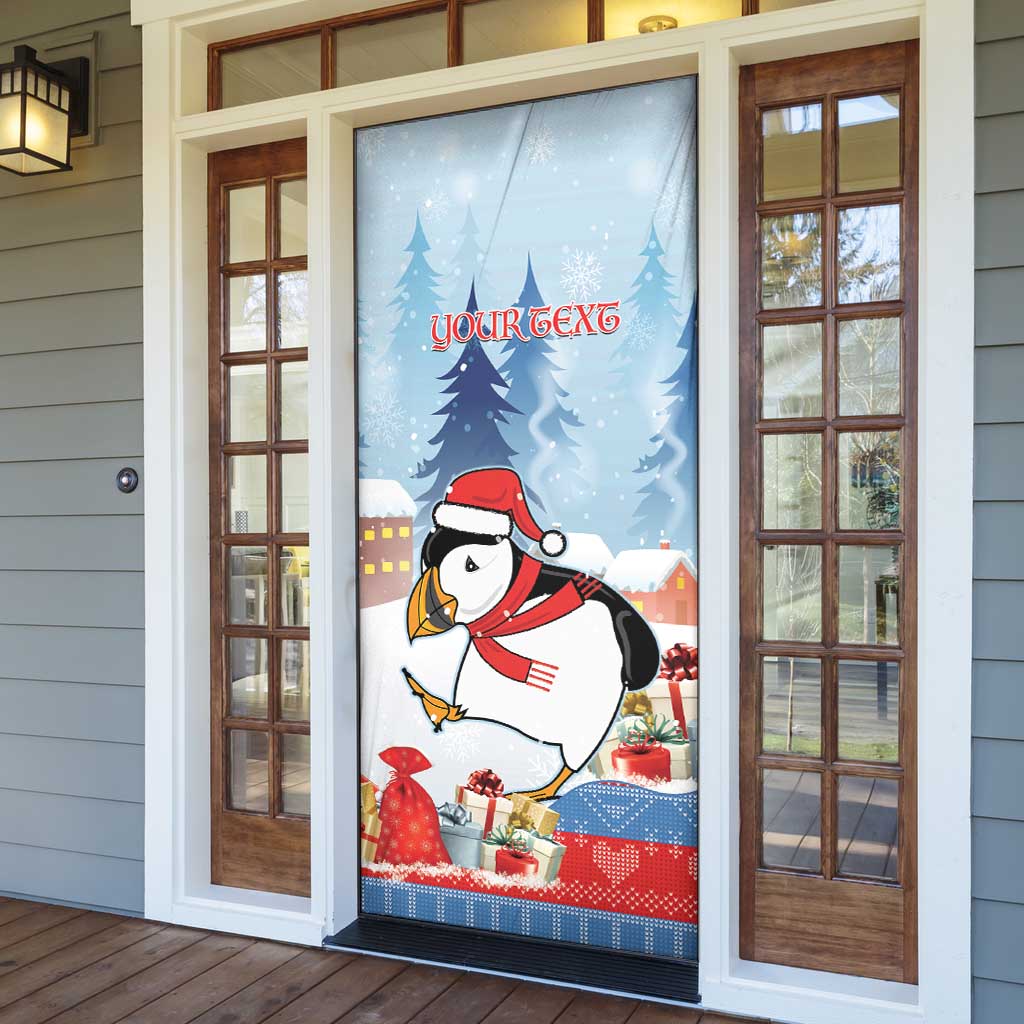 Personalised Puffin Iceland Christmas Door Cover Merry Xmas Winter Vibes - Wonder Print Shop