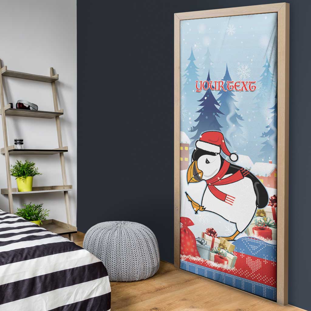 Personalised Puffin Iceland Christmas Door Cover Merry Xmas Winter Vibes - Wonder Print Shop
