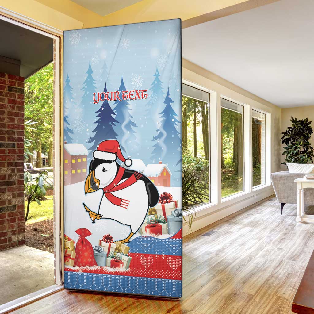 Personalised Puffin Iceland Christmas Door Cover Merry Xmas Winter Vibes - Wonder Print Shop