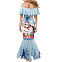 Personalised Puffin Iceland Christmas Family Matching Mermaid Dress and Hawaiian Shirt Merry Xmas Winter Vibes - Wonder Print Shop