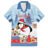 Personalised Puffin Iceland Christmas Family Matching Off The Shoulder Long Sleeve Dress and Hawaiian Shirt Merry Xmas Winter Vibes - Wonder Print Shop