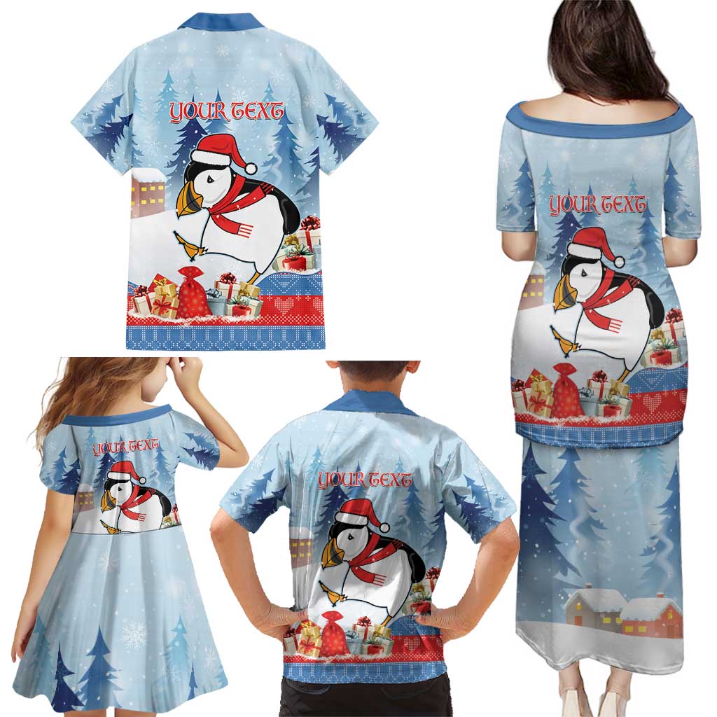 Personalised Puffin Iceland Christmas Family Matching Puletasi and Hawaiian Shirt Merry Xmas Winter Vibes - Wonder Print Shop