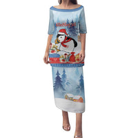 Personalised Puffin Iceland Christmas Family Matching Puletasi and Hawaiian Shirt Merry Xmas Winter Vibes - Wonder Print Shop