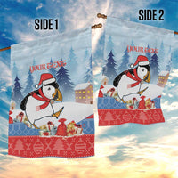 Personalised Puffin Iceland Christmas Garden Flag Merry Xmas Winter Vibes - Wonder Print Shop