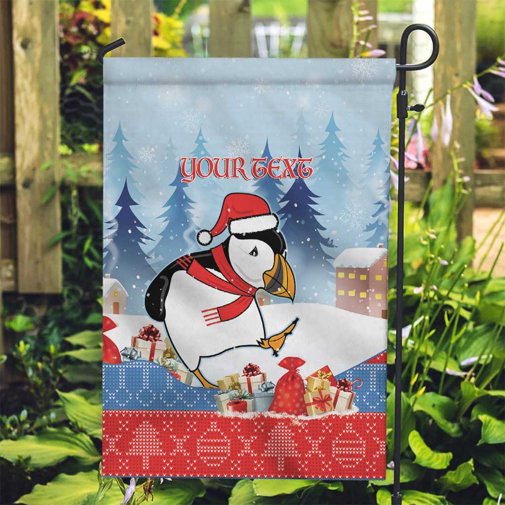 Personalised Puffin Iceland Christmas Garden Flag Merry Xmas Winter Vibes - Wonder Print Shop