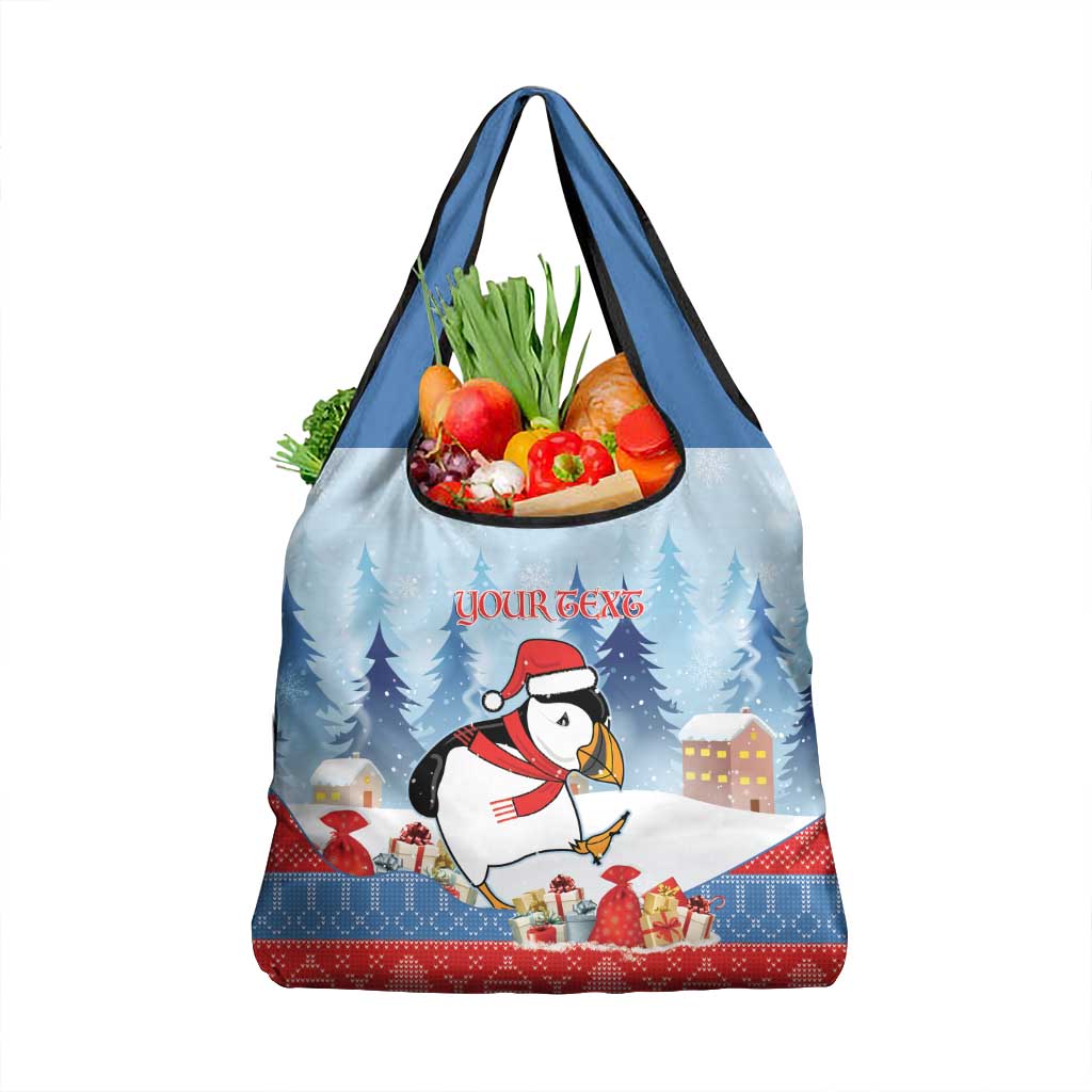 Personalised Puffin Iceland Christmas Grocery Bag Merry Xmas Winter Vibes - Wonder Print Shop