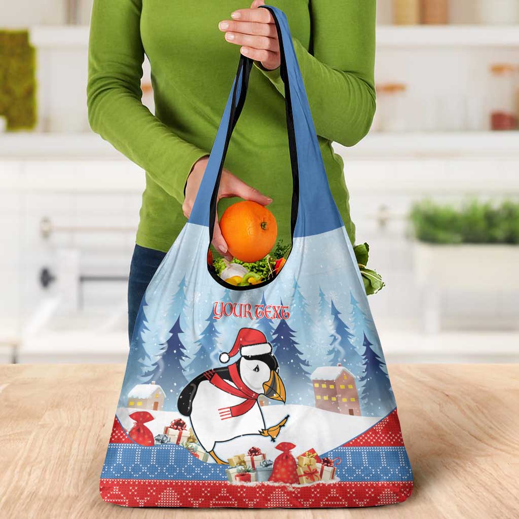 Personalised Puffin Iceland Christmas Grocery Bag Merry Xmas Winter Vibes - Wonder Print Shop