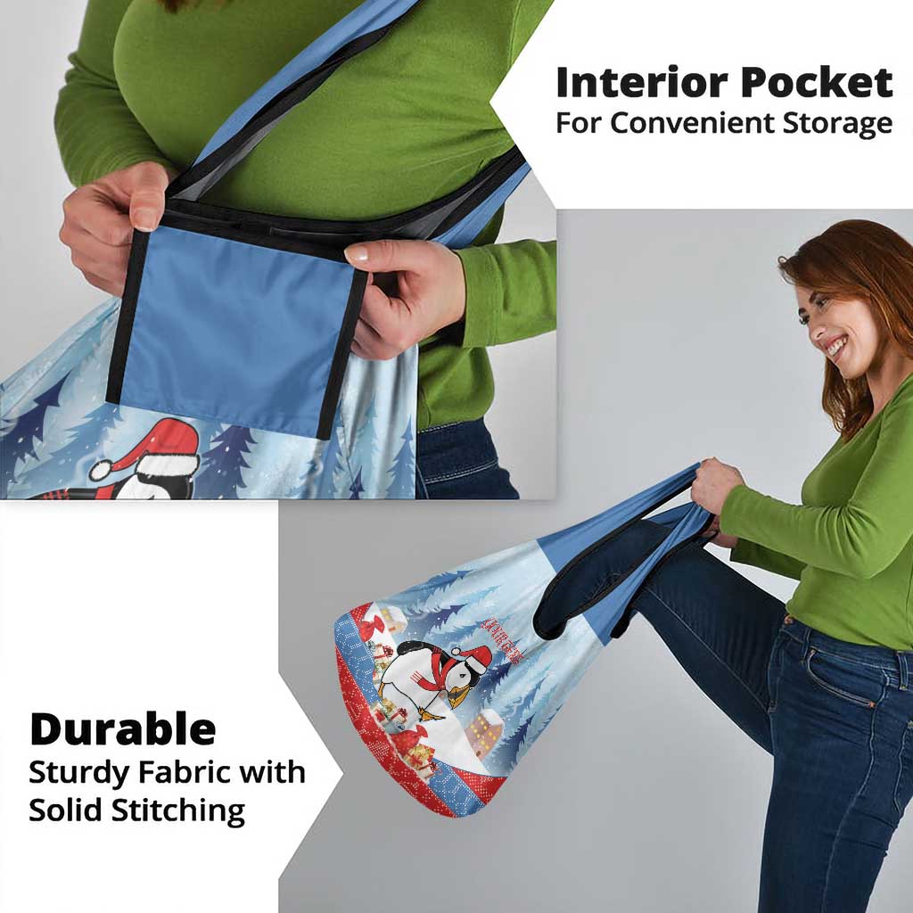 Personalised Puffin Iceland Christmas Grocery Bag Merry Xmas Winter Vibes - Wonder Print Shop