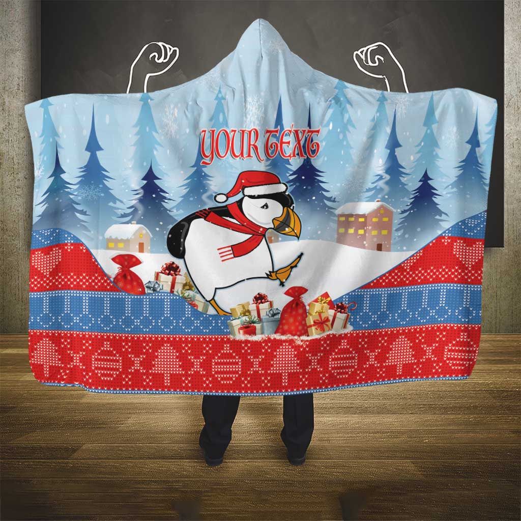 Personalised Puffin Iceland Christmas Hooded Blanket Merry Xmas Winter Vibes - Wonder Print Shop