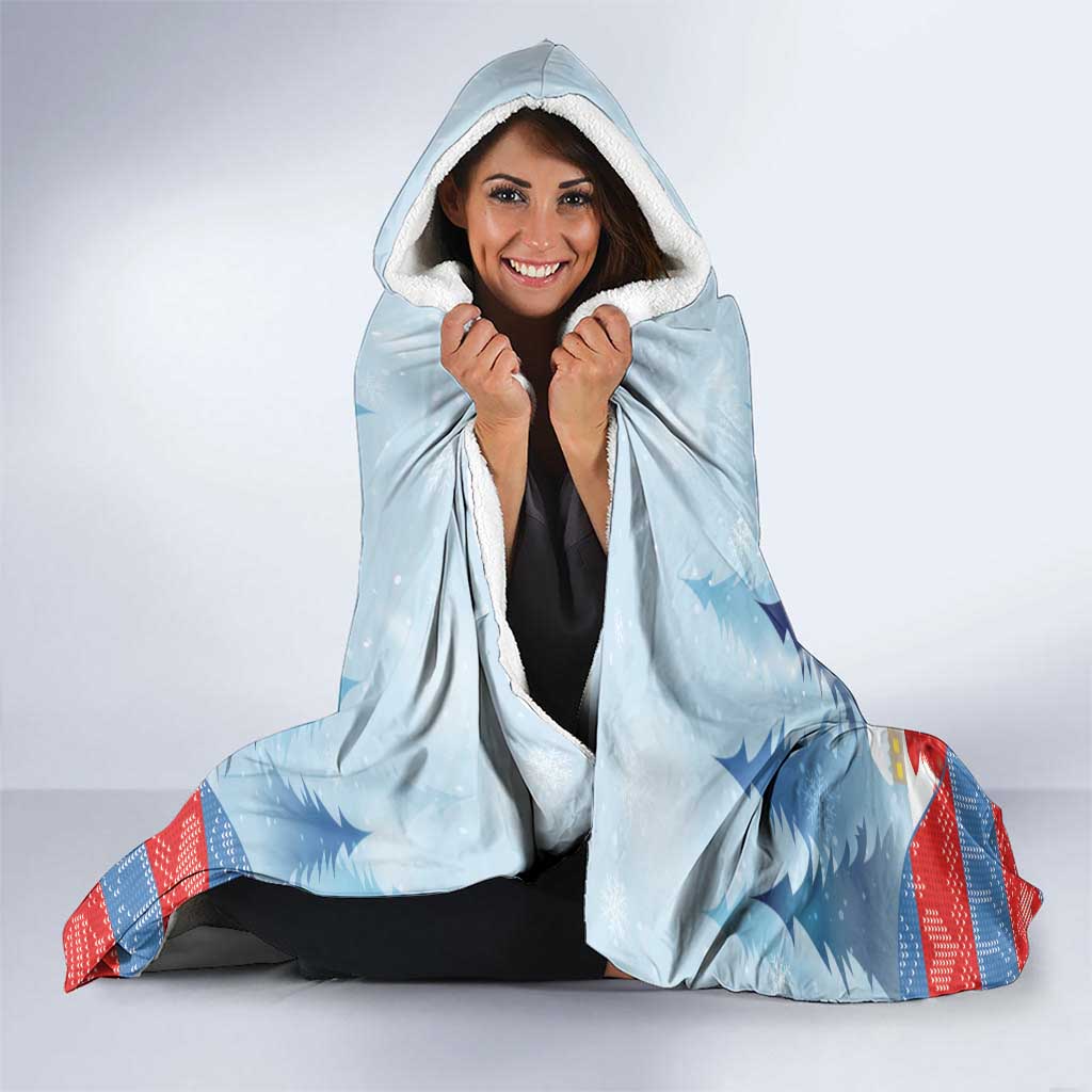 Personalised Puffin Iceland Christmas Hooded Blanket Merry Xmas Winter Vibes - Wonder Print Shop